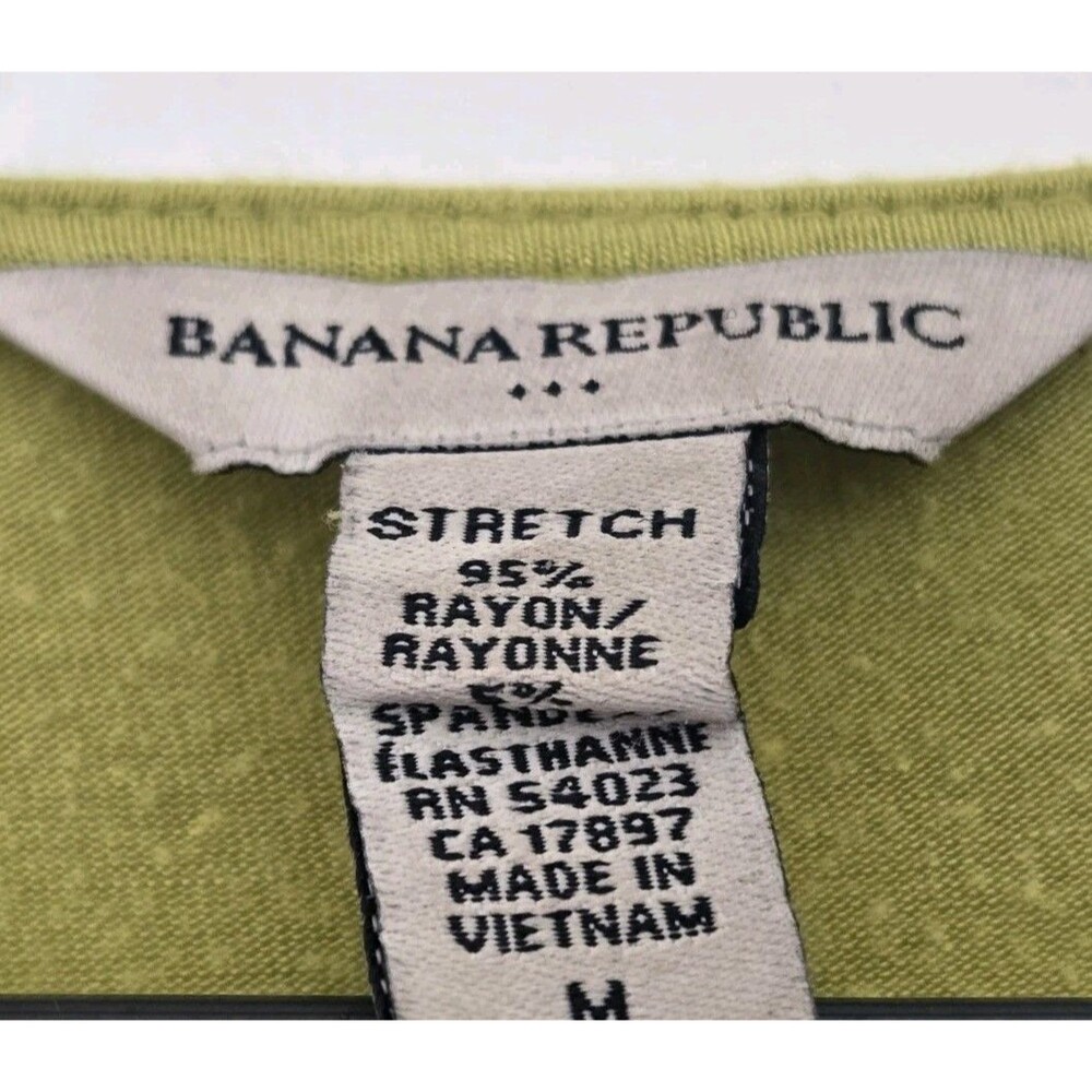Vintage Banana Republic Shirt Womens M Top Green Y2K Peasant Boho V Neck Tunic - Picture 4 of 7